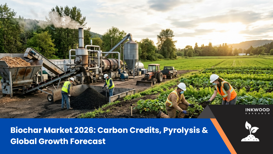 Explore the global biochar market with insights on carbon credits, biochar carbon removal, and the pyrolysis process.