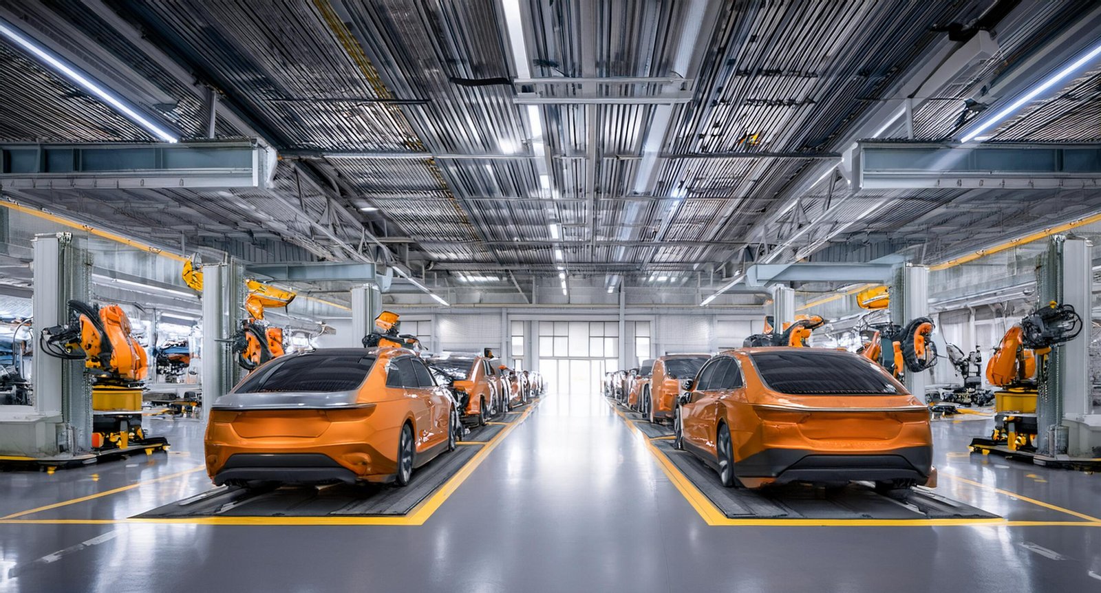 Automotive Industry - Firefly_3d_Rendering_Automated_Car_Factory_Background;_modern_industry1