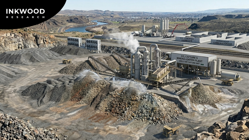 Infographic showing the biochar carbon dioxide removal process, from pyrolysis of organic biomass to soil amendment and CO₂ sequestration, with data on biochar CDR credit volumes in 2025