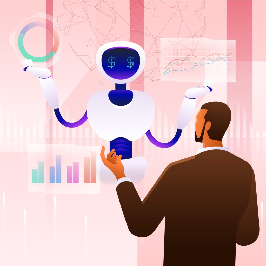 An infographic illustrating the latest technology industry trends, including generative AI, quantum computing, and how big tech companies are leveraging artificial intelligence to drive innovation in the tech ecosystem.