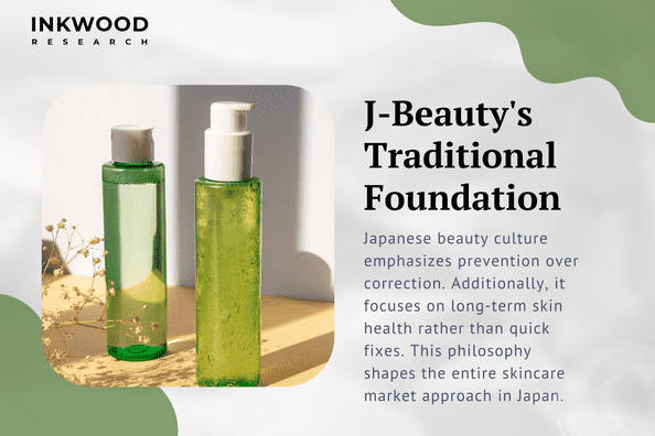 Japanese matcha powder and skincare products showcasing traditional green tea ingredients