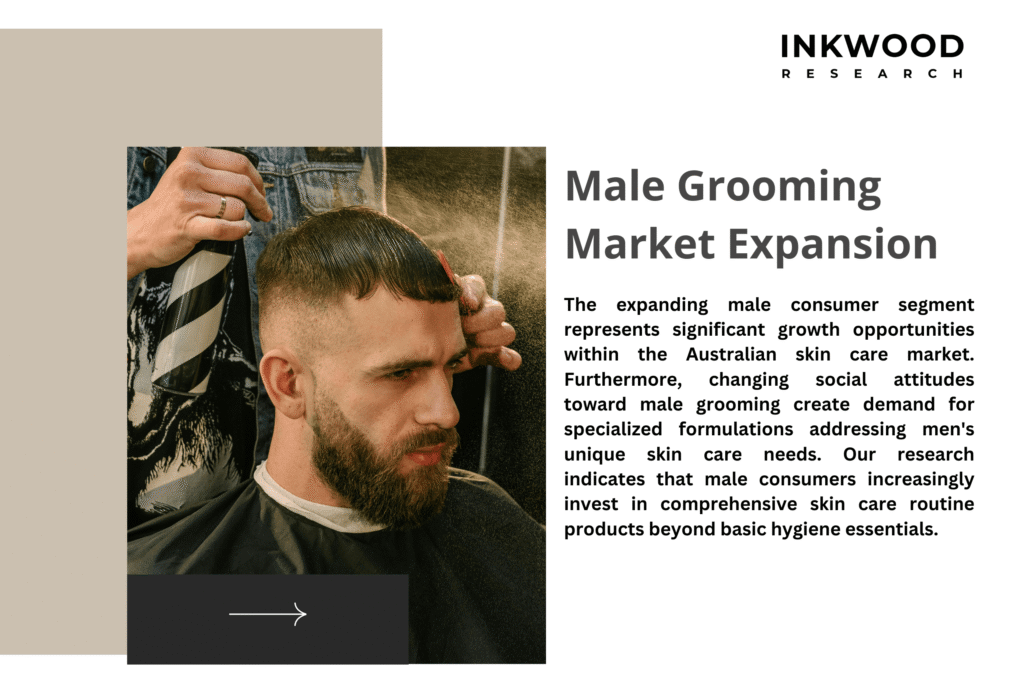 Professional Australian man in his 30s applying facial moisturizer in modern bathroom mirror, representing the growing male grooming market and changing attitudes toward men's skincare