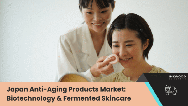 Japanese biotechnology laboratory developing fermented anti-aging skincare products with traditional brewing equipment and modern scientific instruments