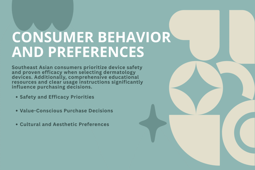 Southeast Asian consumers researching skincare devices online with smartphones showing product reviews and tutorial videos