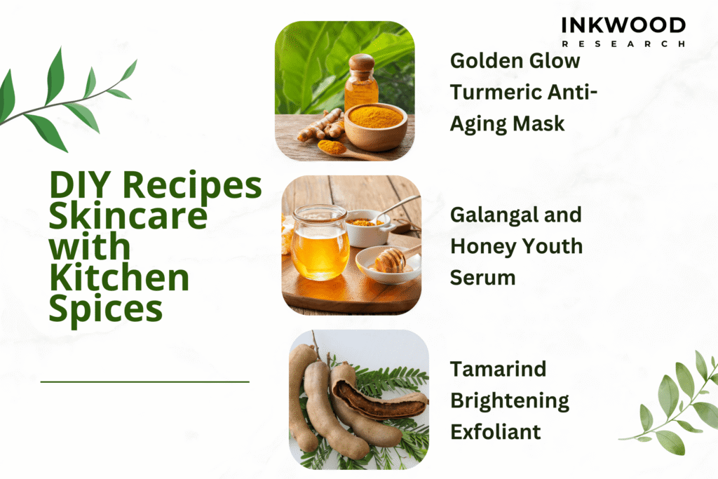 DIY Indonesian spice skincare recipes turmeric mask galangal honey serum tamarind exfoliant homemade anti-aging treatments kitchen ingredients