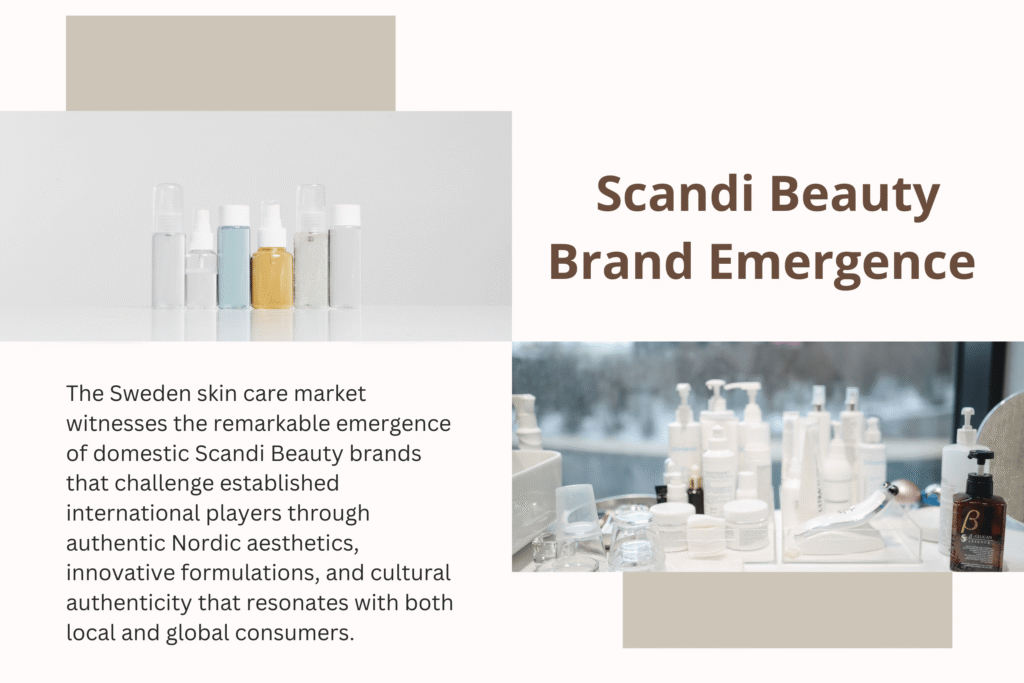 Collection of Scandi beauty brands like Ida Warg and Estelle Thild displaying minimalist Nordic aesthetic design