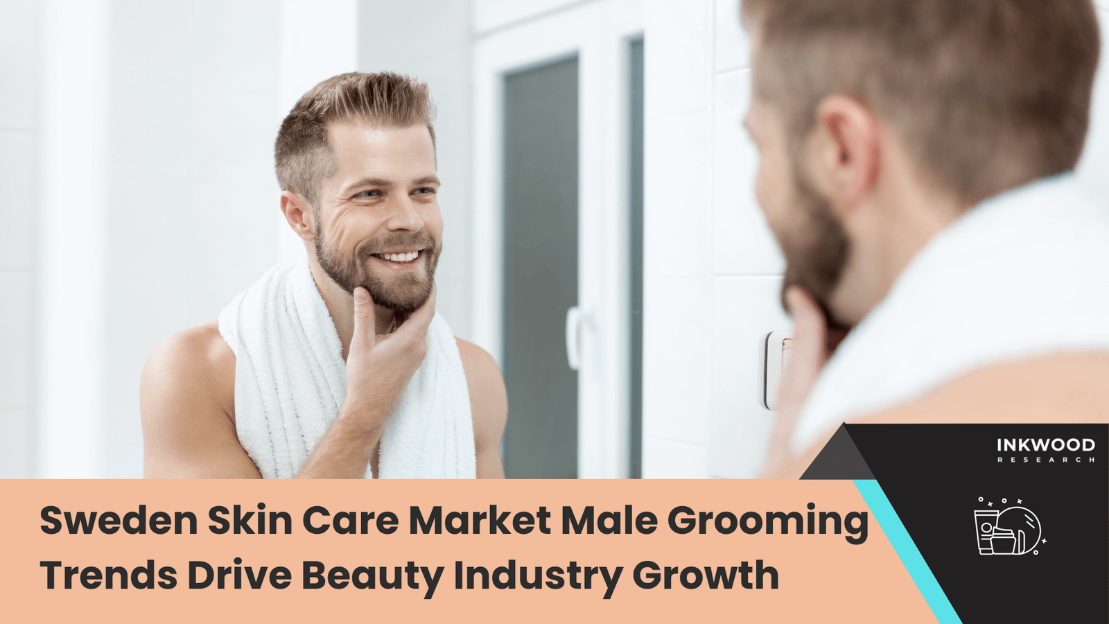 Men's skincare products arranged on wooden surface showcasing multifunctional Swedish grooming essentials and packaging