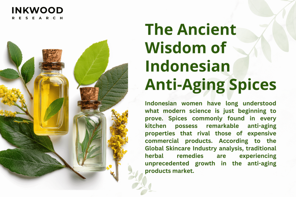 Traditional Indonesian grandmother applying turmeric face mask demonstrating ancient beauty secrets passed down through generations herbal skincare