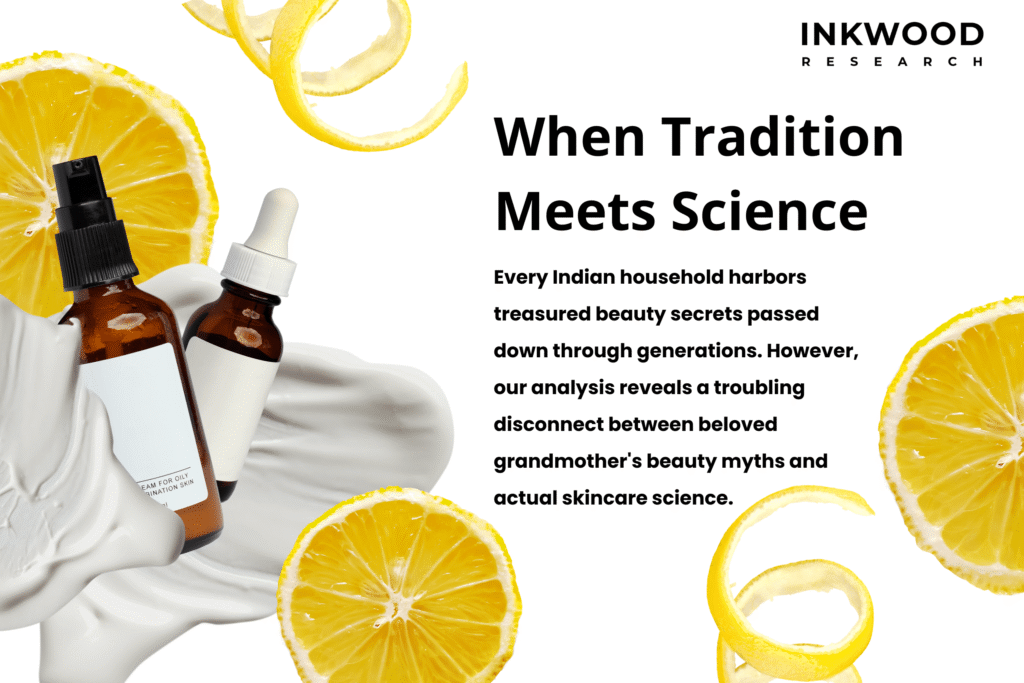 Scientific comparison of traditional Indian skincare myths versus proven anti-aging treatments