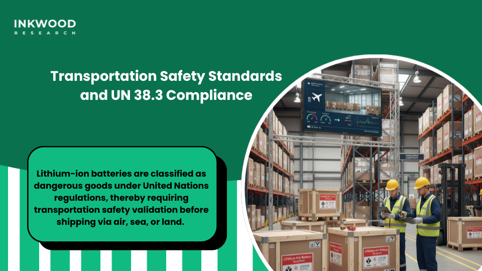 UN 38.3 transportation safety testing for EV batteries showing altitude thermal and vibration protocols