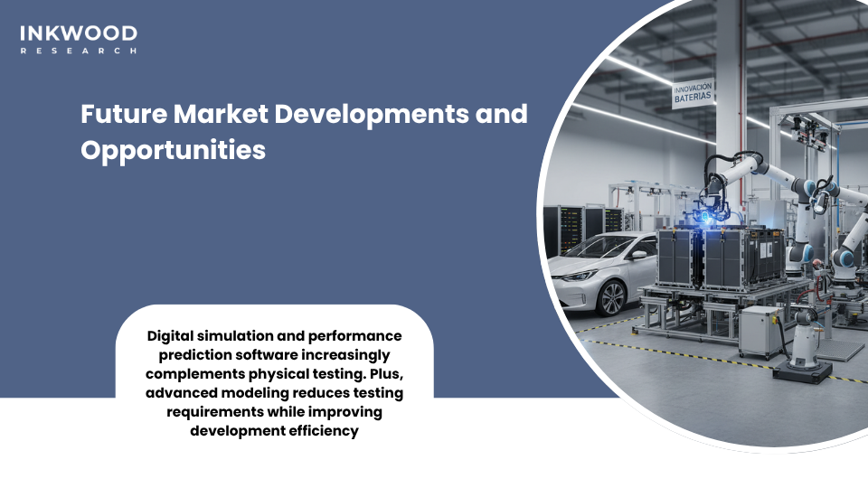 Automated battery testing equipment market facility in Spain with robotic systems performing high-throughput validation and quality assurance