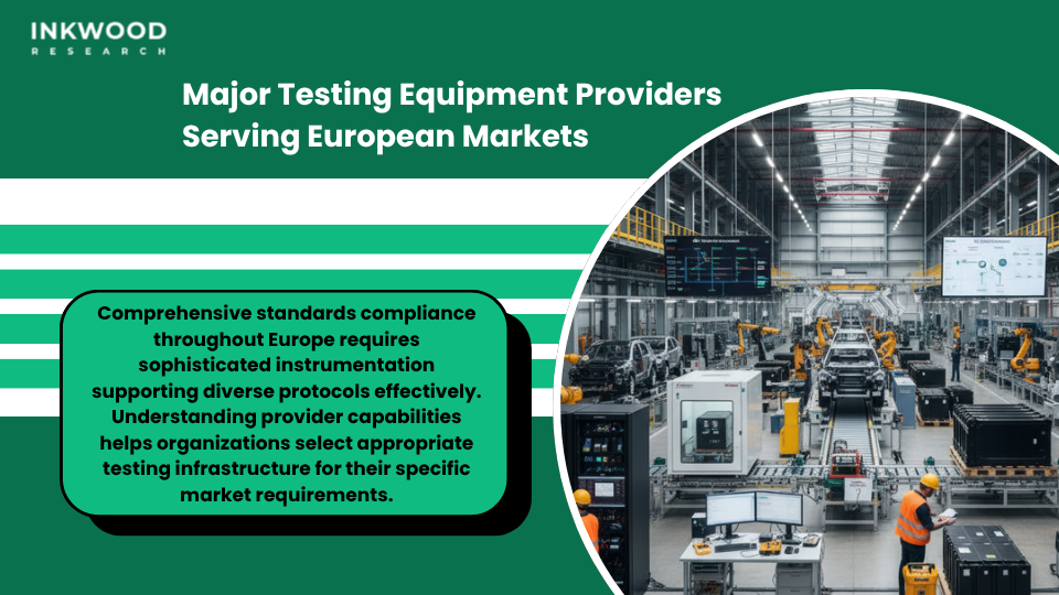 Major battery testing equipment providers including Arbin Chroma BioLogic supporting standards compliance