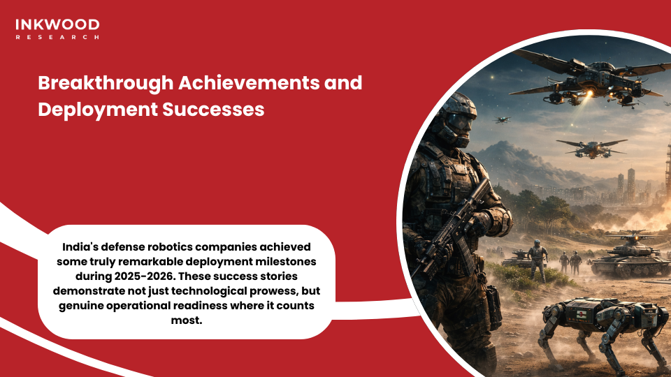 defense robotics success stories India military procurement autonomous systems deployment achievements