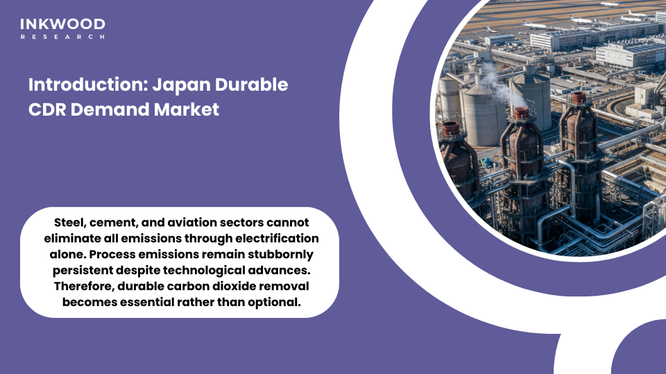 Japan hard-to-abate industrial sectors showing steel cement aviation emissions profiles with durable carbon dioxide removal integration pathways