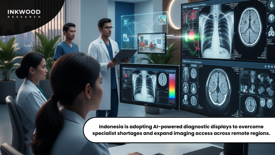 AI-powered diagnostic display system supporting clinicians in remote Indonesian healthcare facilities.