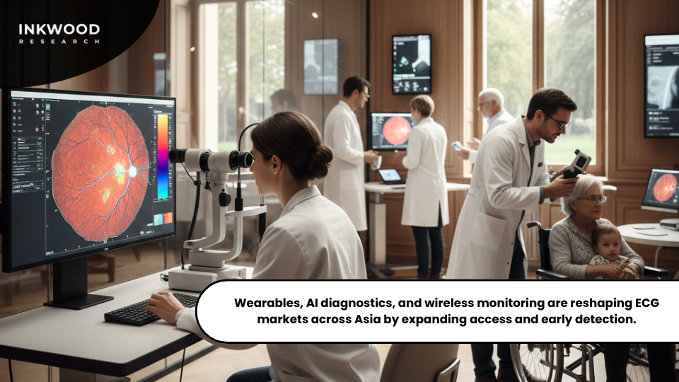 Wearable ECG devices and wireless cardiac monitoring systems used across Asian healthcare settings.
