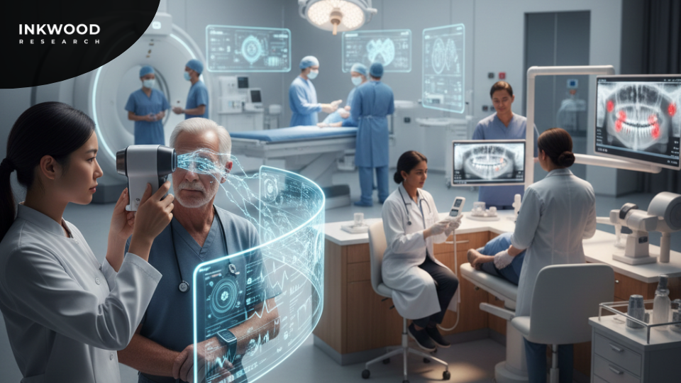 Forward-looking healthcare scene representing the future of medical imaging, where advanced technology, accessibility, and patient-centered diagnostics converge worldwide.