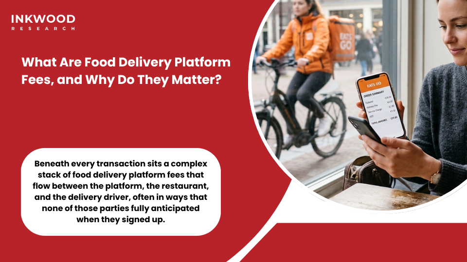 Breakdown of food delivery platform fees showing restaurant commission delivery service charges and consumer-facing fees on major platforms