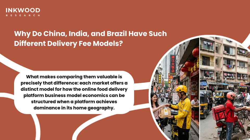 China India Brazil food delivery platform fee structures market comparison showing growth projections for Meituan Zomato Swiggy and iFood platforms