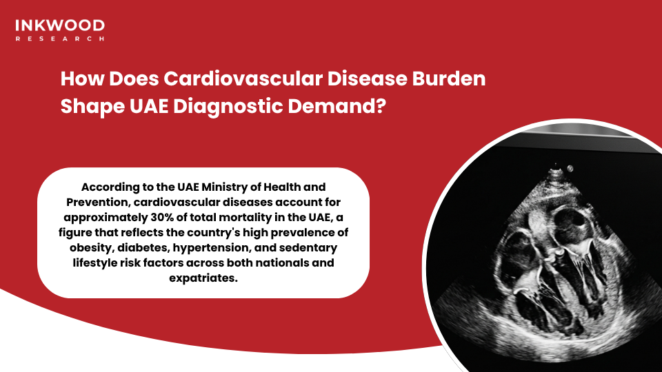 UAE cardiovascular diseases burden showing diabetes hypertension impact on cardiac diagnostic procedures demand for cardiovascular ultrasound and transthoracic echocardiogram
