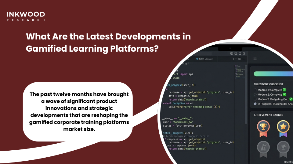 Latest developments in gamified learning platforms 2024-2025 showing AI-driven training platforms immersive learning innovations and corporate gamification software updates