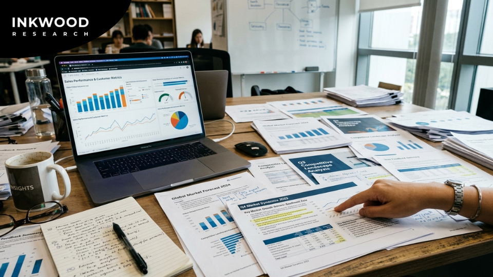 Strategic market research importance in 2026 showing data-driven decision making versus AI automation for enterprise market research solutions