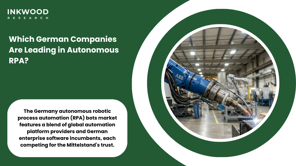 Germany enterprise automation leadership showing Mittelstand manufacturing digitalization and sovereign AI autonomous RPA bots deployment across European industrial sectors