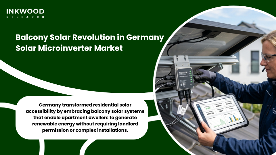 German apartment balcony with plug-and-play solar panels and microinverters demonstrating accessible renewable energy for urban residents