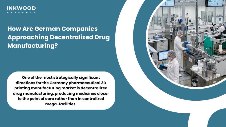 Decentralized drug manufacturing Germany showing hospital pharmacy pharmaceutical 3D printing for rare disease drugs pediatric formulations and small-batch drug manufacturing personalized medicine