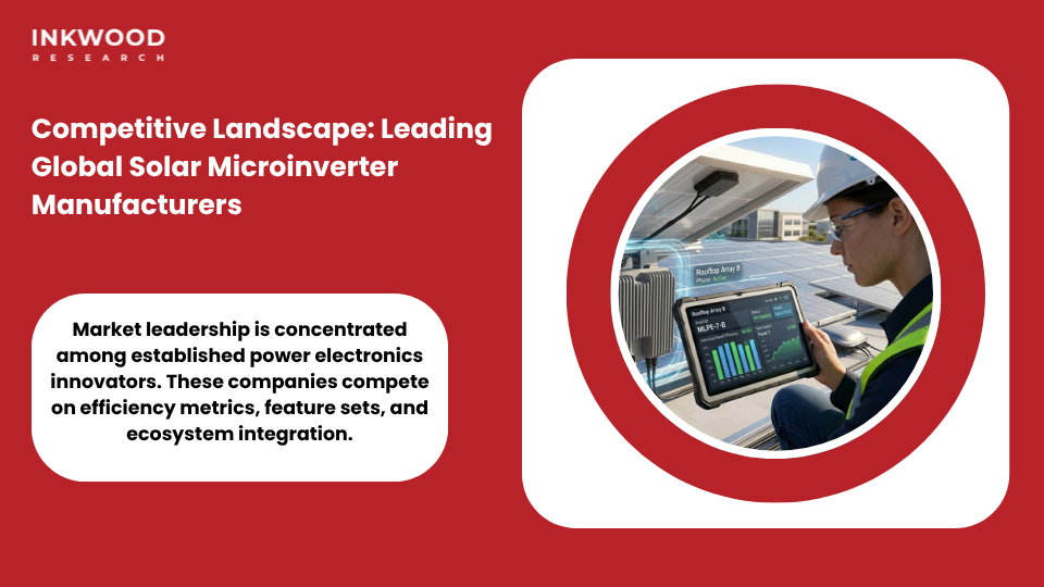 Competitive landscape showing major solar microinverter manufacturers and their market positioning in the renewable energy sector