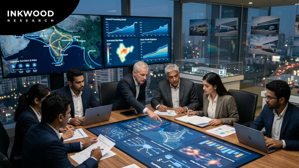 Investment professionals reviewing market opportunity analysis reports to identify emerging sectors, underserved markets, and high-growth investment targets.
