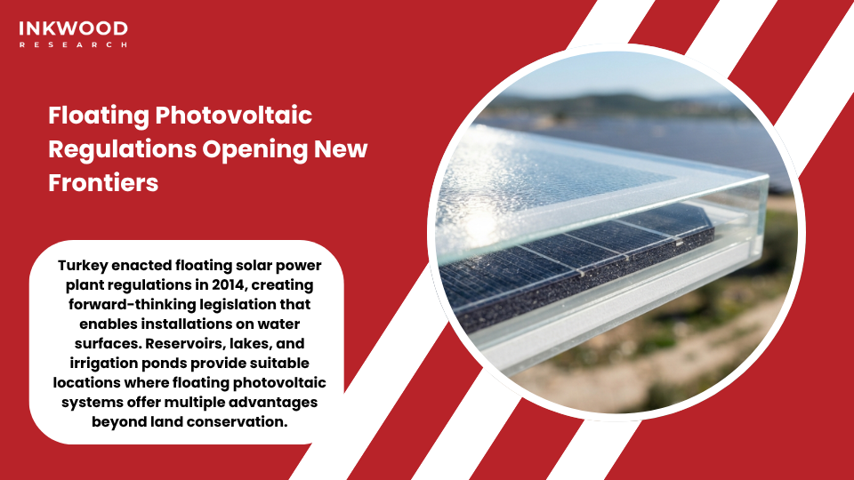 Floating photovoltaic installations on Turkish water bodies reducing evaporation while generating renewable energy