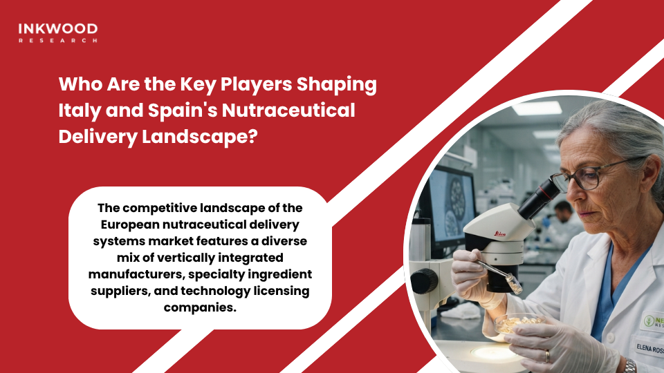 Key players Italy and Spain advanced delivery nutraceuticals market including Indena phytosome technology BIONAP botanical extracts Nektium Spain and liposomal nutraceutical delivery manufacturers in European nutraceutical industry