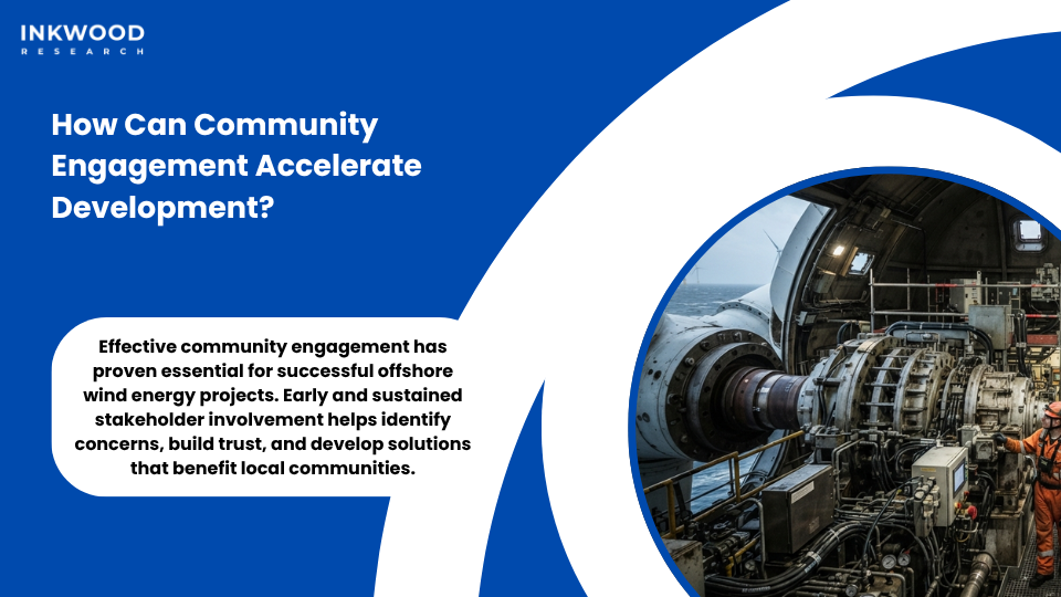 Community engagement meeting discussing offshore wind energy projects benefits