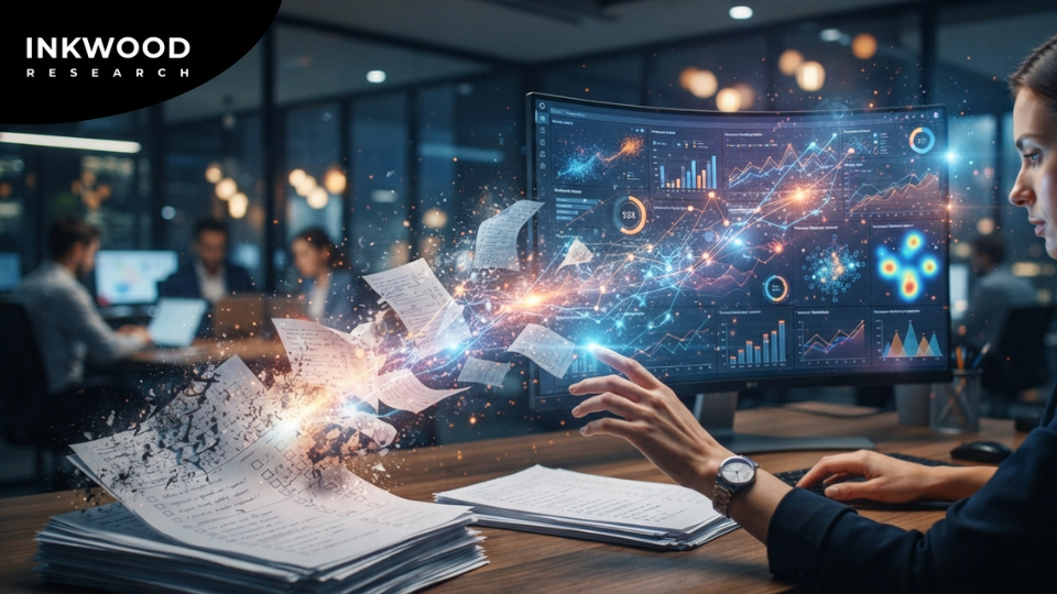 Latest AI market research tools bridging AI and traditional research including adaptive surveys, AI-enhanced qualitative platforms, automated ethnography, and synthetic persona testing for consumer insights